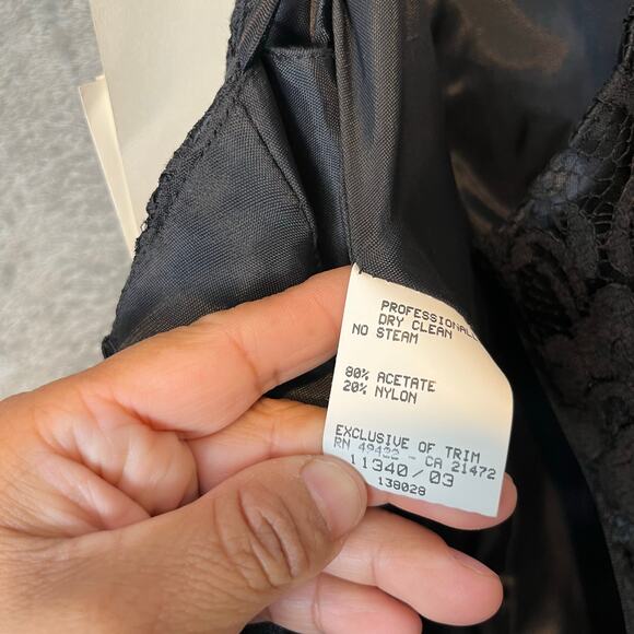 Vintage‎ Black Lace Mini Sequins Dress Romantic Gothic Deadstock New Sz 6 Punk - Picture 7 of 8